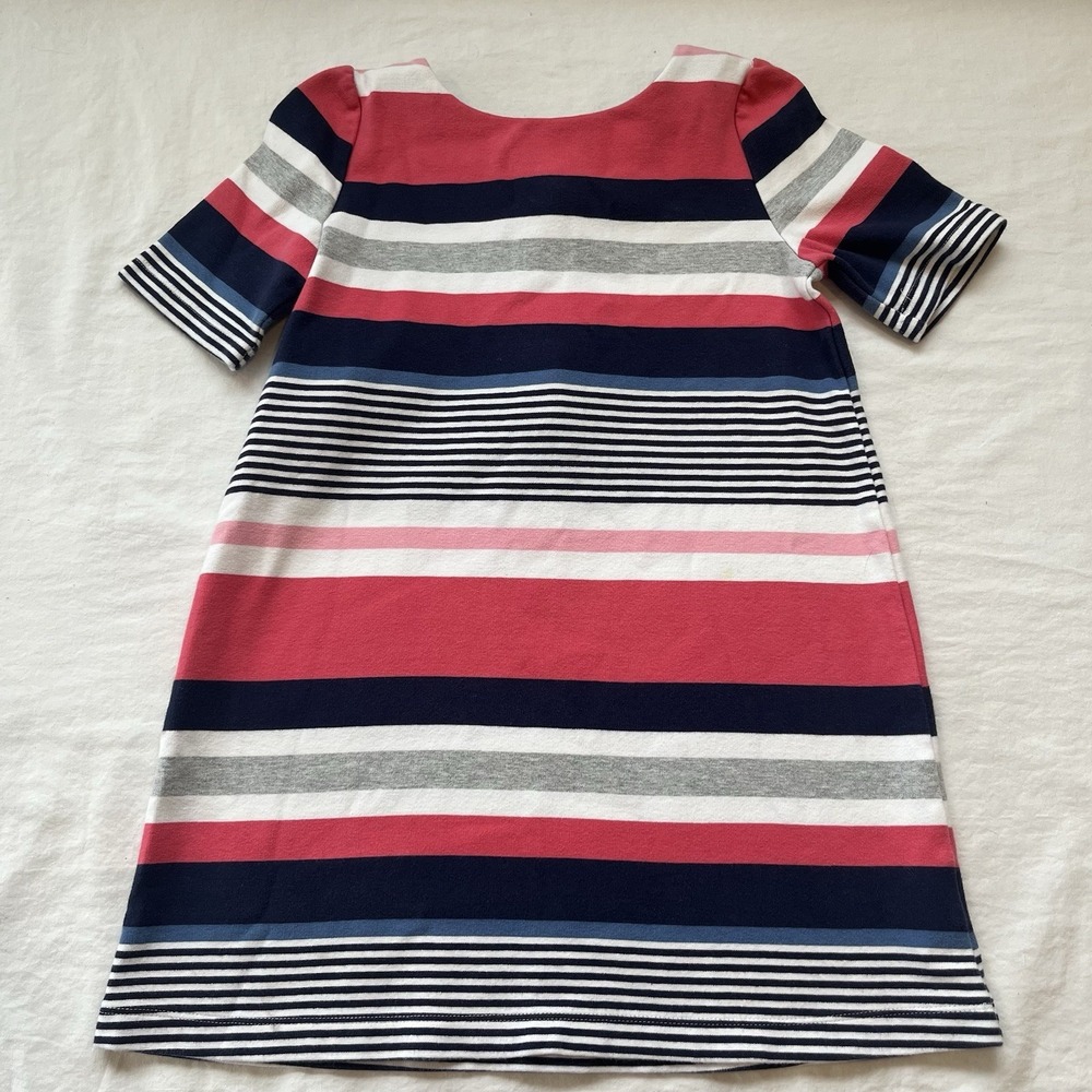 EUC Gymboree Striped Dress Little Girl Size 7 Blue White Pink